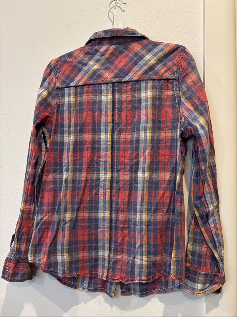 BKE Western Rocker Chic Plaid Button Up Shirt Colorful Medium Y2K - Picture 5 of 7